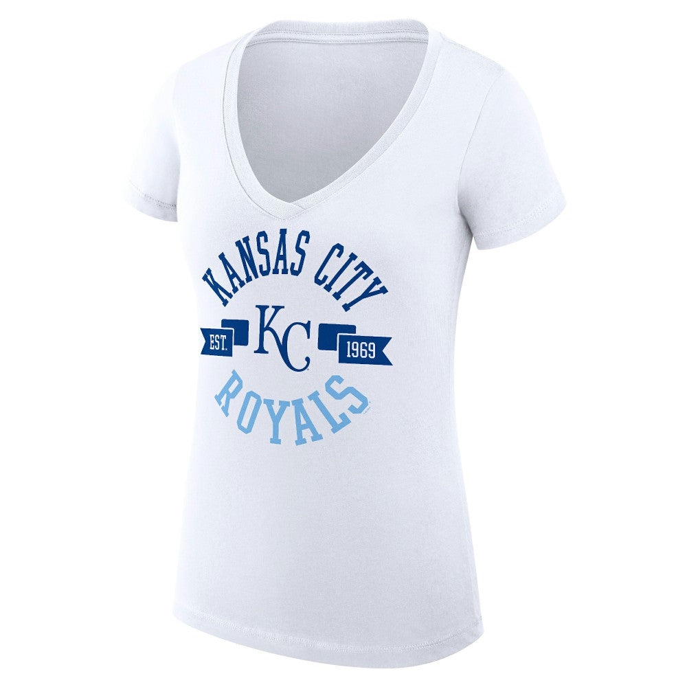 Kansas City Royals G-III 4Her by Carl Banks Women's Super-Slim Fit Lightweight City Graphic V-Neck T-Shirt - MLB T-shirts