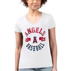 Los Angeles Angels G-III 4Her by Carl Banks Women's Super-Slim Fit Lightweight City Graphic V-Neck T-Shirt - MLB T-shirts