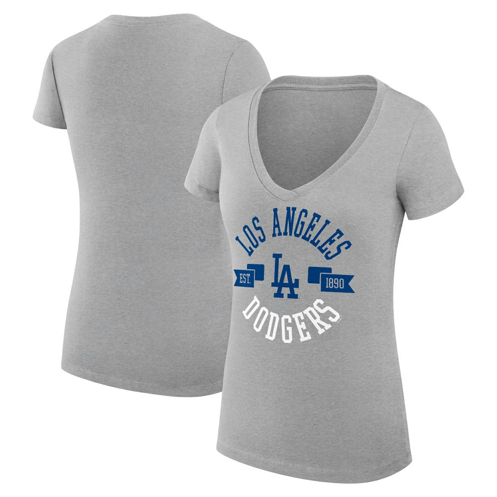 Los Angeles Dodgers G-III 4Her by Carl Banks Women's Super-Slim Fit Lightweight City Graphic V-Neck T-Shirt - MLB T-shirts