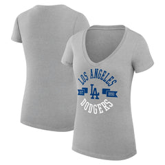 Los Angeles Dodgers G-III 4Her by Carl Banks Women's Super-Slim Fit Lightweight City Graphic V-Neck T-Shirt - MLB T-shirts