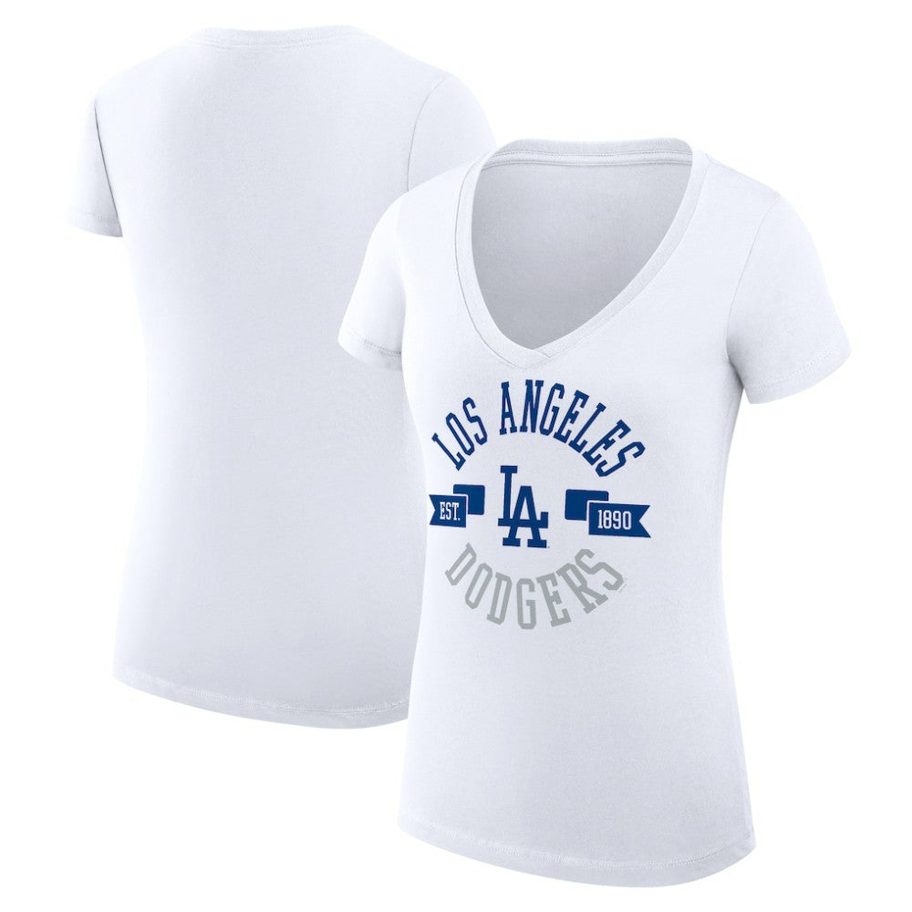 Los Angeles Dodgers G-III 4Her by Carl Banks Women's Super-Slim Fit Lightweight City Graphic V-Neck T-Shirt - MLB T-shirts
