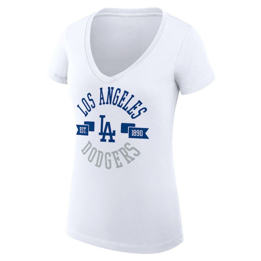 Los Angeles Dodgers G-III 4Her by Carl Banks Women's Super-Slim Fit Lightweight City Graphic V-Neck T-Shirt - MLB T-shirts