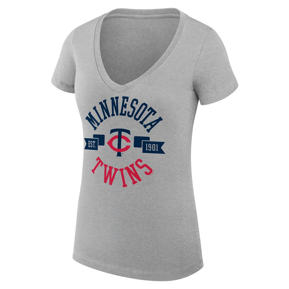 Minnesota Twins G-III 4Her by Carl Banks Women's Super-Slim Fit Lightweight City Graphic V-Neck T-Shirt - MLB T-shirts