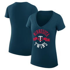Minnesota Twins G-III 4Her by Carl Banks Women's Super-Slim Fit Lightweight City Graphic V-Neck T-Shirt - MLB T-shirts