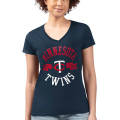 Minnesota Twins G-III 4Her by Carl Banks Women's Super-Slim Fit Lightweight City Graphic V-Neck T-Shirt - MLB T-shirts