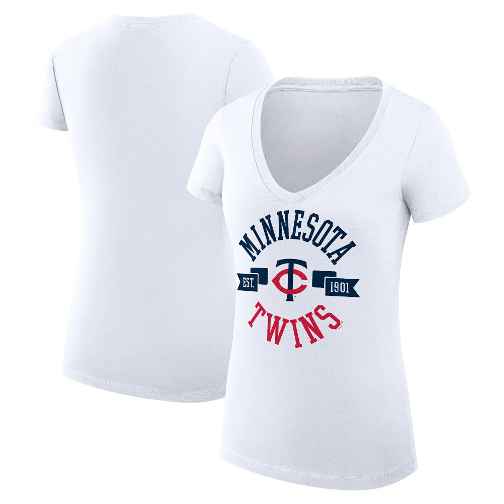 Minnesota Twins G-III 4Her by Carl Banks Women's Super-Slim Fit Lightweight City Graphic V-Neck T-Shirt - MLB T-shirts