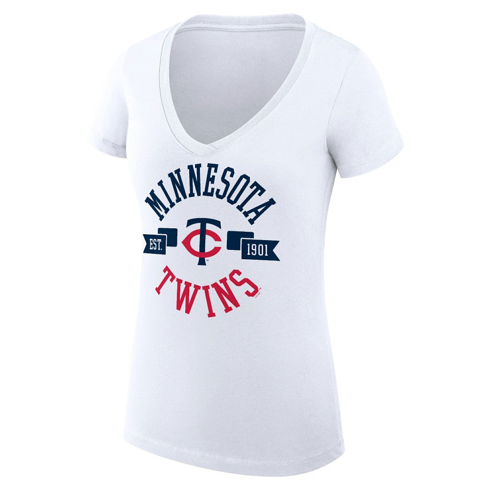 Minnesota Twins G-III 4Her by Carl Banks Women's Super-Slim Fit Lightweight City Graphic V-Neck T-Shirt - MLB T-shirts