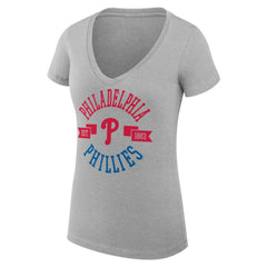 Philadelphia Phillies G-III 4Her by Carl Banks Women's Super-Slim Fit Lightweight City Graphic V-Neck T-Shirt - MLB T-shirts