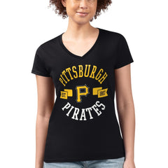 Pittsburgh Pirates G-III 4Her by Carl Banks Women's Super-Slim Fit Lightweight City Graphic V-Neck T-Shirt - MLB T-shirts
