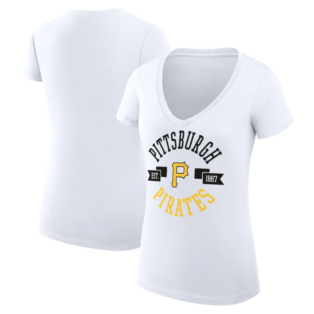Pittsburgh Pirates G-III 4Her by Carl Banks Women's Super-Slim Fit Lightweight City Graphic V-Neck T-Shirt - MLB T-shirts