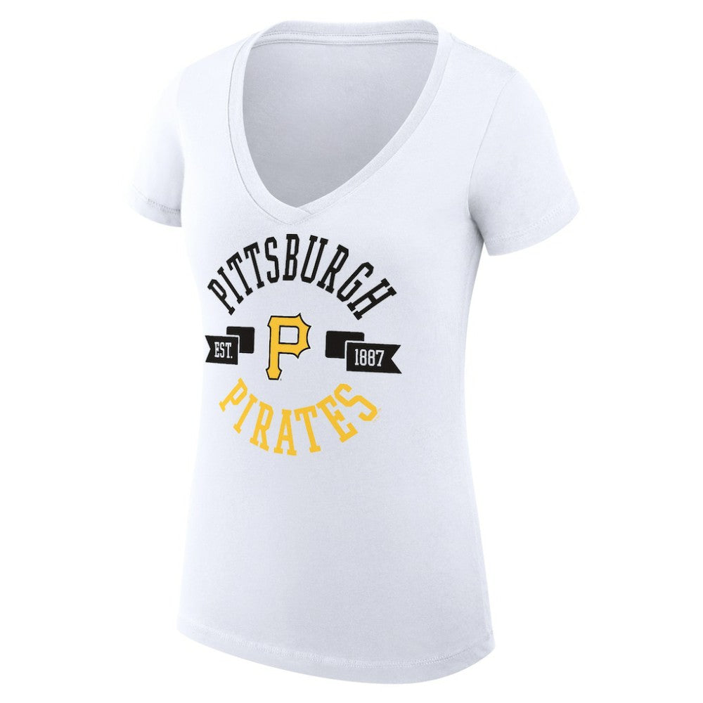 Pittsburgh Pirates G-III 4Her by Carl Banks Women's Super-Slim Fit Lightweight City Graphic V-Neck T-Shirt - MLB T-shirts