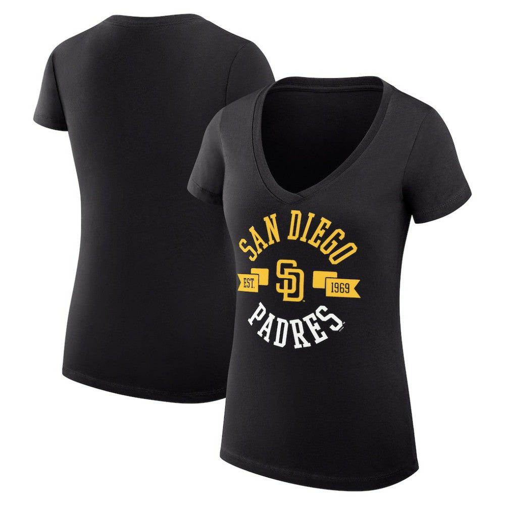 San Diego Padres G-III 4Her by Carl Banks Women's Super-Slim Fit Lightweight City Graphic V-Neck T-Shirt - MLB T-shirts