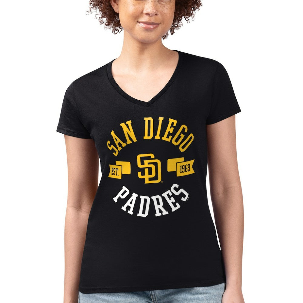San Diego Padres G-III 4Her by Carl Banks Women's Super-Slim Fit Lightweight City Graphic V-Neck T-Shirt - MLB T-shirts