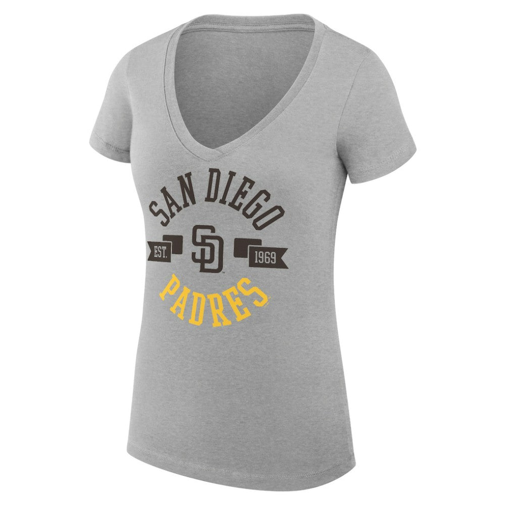 San Diego Padres G-III 4Her by Carl Banks Women's Super-Slim Fit Lightweight City Graphic V-Neck T-Shirt - MLB T-shirts