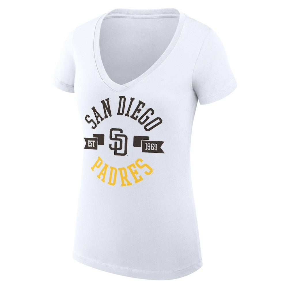 San Diego Padres G-III 4Her by Carl Banks Women's Super-Slim Fit Lightweight City Graphic V-Neck T-Shirt - MLB T-shirts