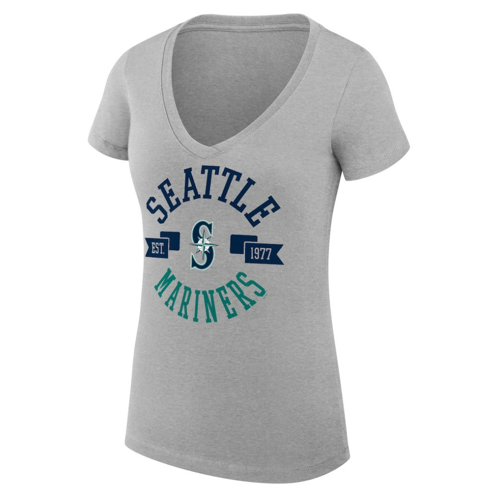 Seattle Mariners G-III 4Her by Carl Banks Women's Super-Slim Fit Lightweight City Graphic V-Neck T-Shirt - MLB T-shirts