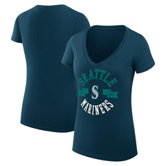 Seattle Mariners G-III 4Her by Carl Banks Women's Super-Slim Fit Lightweight City Graphic V-Neck T-Shirt - MLB T-shirts