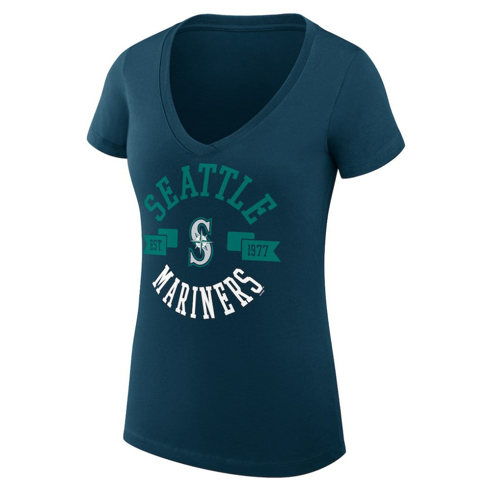 Seattle Mariners G-III 4Her by Carl Banks Women's Super-Slim Fit Lightweight City Graphic V-Neck T-Shirt - MLB T-shirts