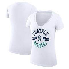 Seattle Mariners G-III 4Her by Carl Banks Women's Super-Slim Fit Lightweight City Graphic V-Neck T-Shirt - MLB T-shirts