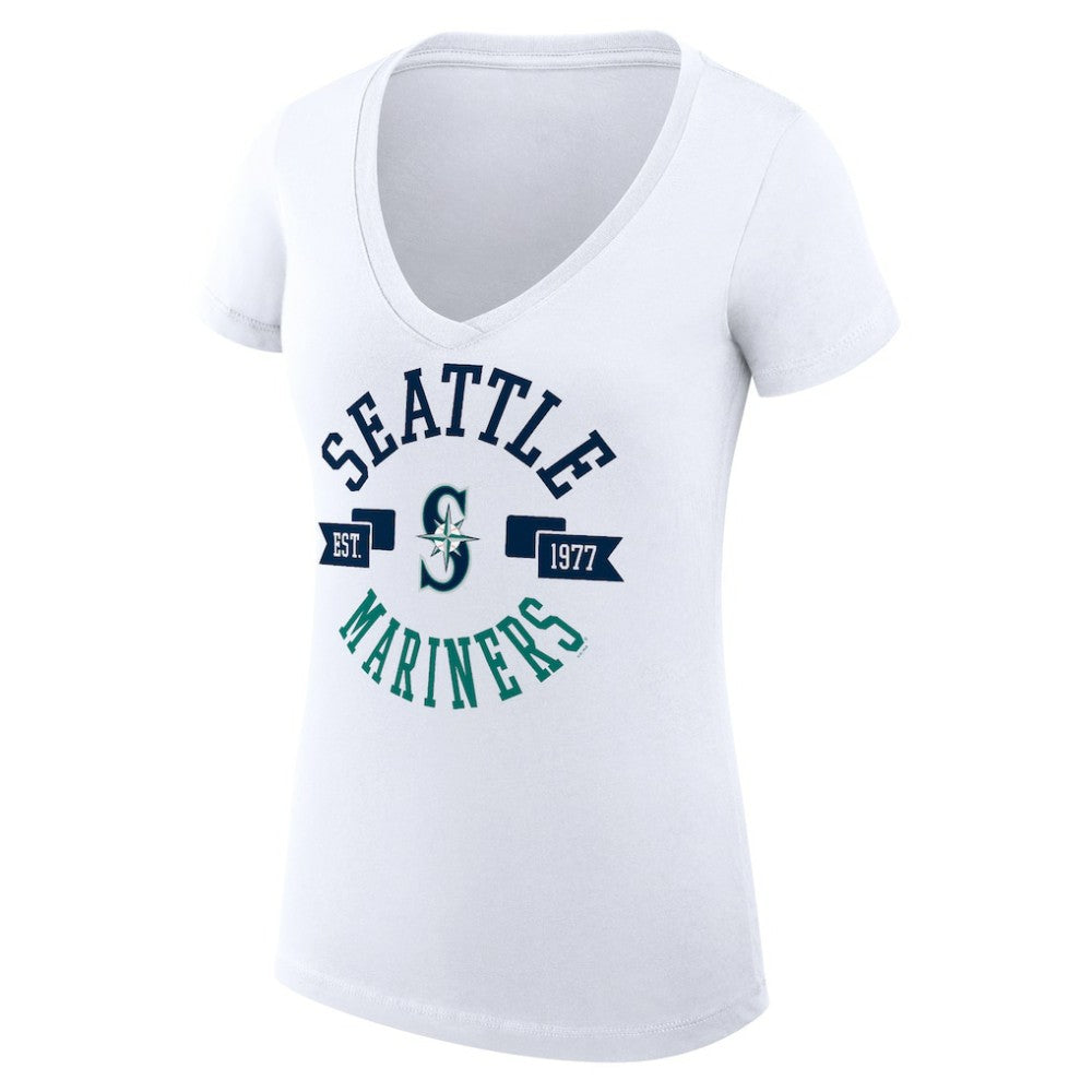 Seattle Mariners G-III 4Her by Carl Banks Women's Super-Slim Fit Lightweight City Graphic V-Neck T-Shirt - MLB T-shirts