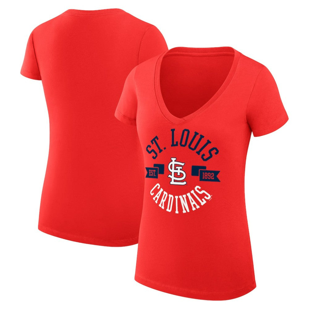 St. Louis Cardinals G-III 4Her by Carl Banks Women's Super-Slim Fit Lightweight City Graphic V-Neck T-Shirt - MLB T-shirts