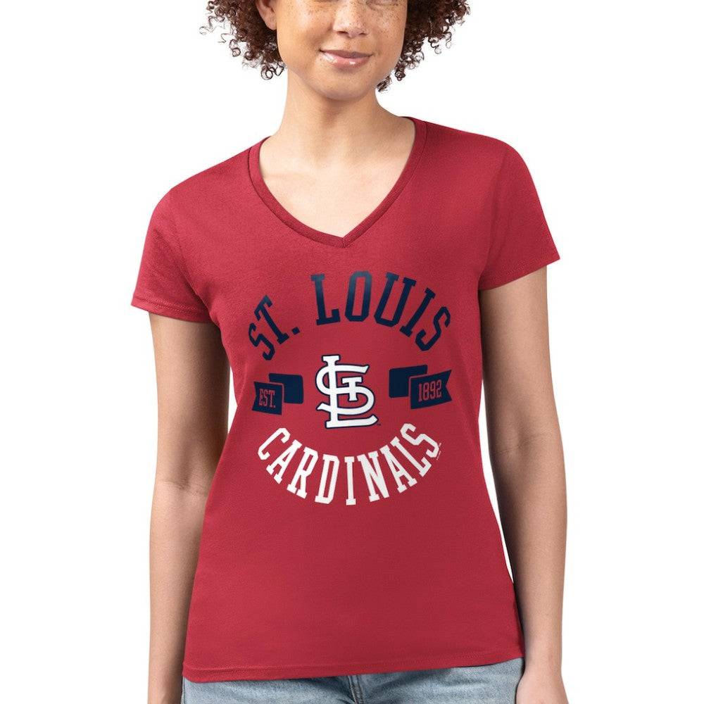 St. Louis Cardinals G-III 4Her by Carl Banks Women's Super-Slim Fit Lightweight City Graphic V-Neck T-Shirt - MLB T-shirts