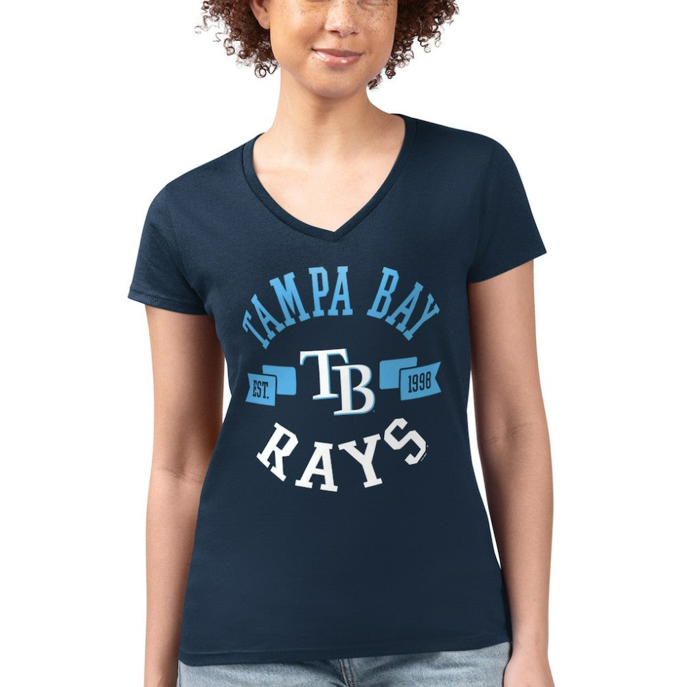 Tampa Bay Rays G-III 4Her by Carl Banks Women's Super-Slim Fit Lightweight City Graphic V-Neck T-Shirt - MLB T-shirts