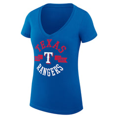 Texas Rangers G-III 4Her by Carl Banks Women's Super-Slim Fit Lightweight City Graphic V-Neck T-Shirt - MLB T-shirts