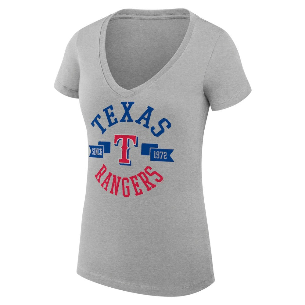 Texas Rangers G-III 4Her by Carl Banks Women's Super-Slim Fit Lightweight City Graphic V-Neck T-Shirt - MLB T-shirts