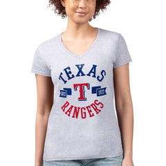 Texas Rangers G-III 4Her by Carl Banks Women's Super-Slim Fit Lightweight City Graphic V-Neck T-Shirt - MLB T-shirts