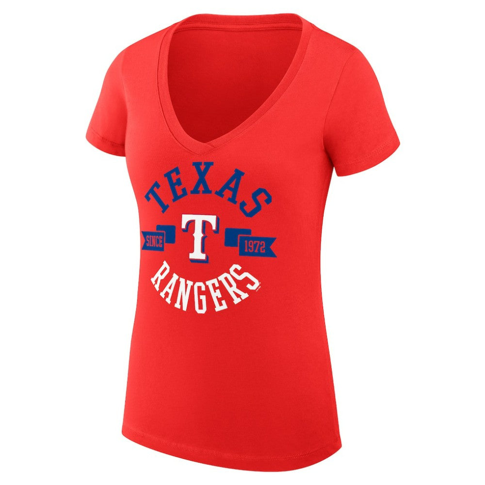 Texas Rangers G-III 4Her by Carl Banks Women's Super-Slim Fit Lightweight City Graphic V-Neck T-Shirt - MLB T-shirts