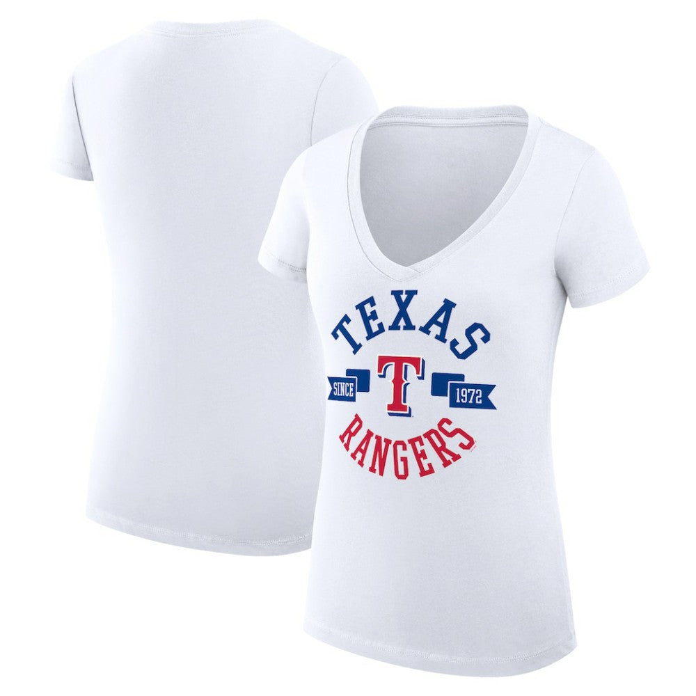 Texas Rangers G-III 4Her by Carl Banks Women's Super-Slim Fit Lightweight City Graphic V-Neck T-Shirt - MLB T-shirts