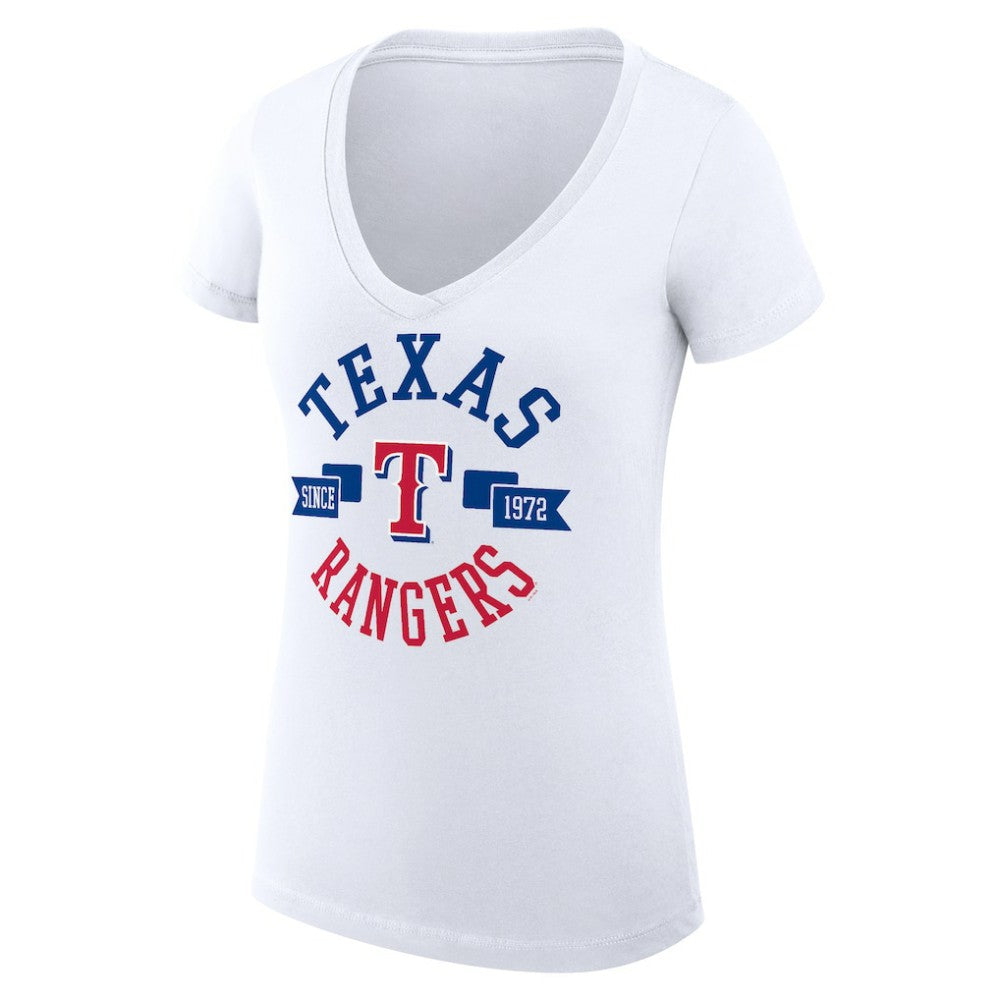 Texas Rangers G-III 4Her by Carl Banks Women's Super-Slim Fit Lightweight City Graphic V-Neck T-Shirt - MLB T-shirts