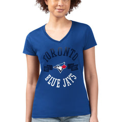 Toronto Blue Jays G-III 4Her by Carl Banks Women's Super-Slim Fit Lightweight City Graphic V-Neck T-Shirt - MLB T-shirts