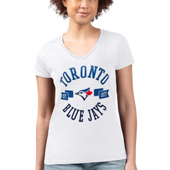 Toronto Blue Jays G-III 4Her by Carl Banks Women's Super-Slim Fit Lightweight City Graphic V-Neck T-Shirt - MLB T-shirts