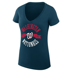 Washington Nationals G-III 4Her by Carl Banks Women's Super-Slim Fit Lightweight City Graphic V-Neck T-Shirt - MLB T-shirts