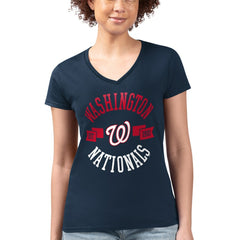 Washington Nationals G-III 4Her by Carl Banks Women's Super-Slim Fit Lightweight City Graphic V-Neck T-Shirt - MLB T-shirts