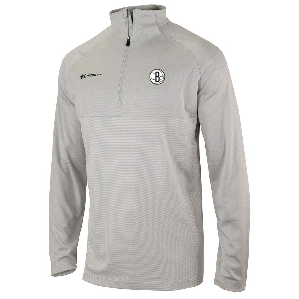 Heather Gray Brooklyn Nets Omni-Wick Rockin' It Quarter-Zip Pullover Top | NBA