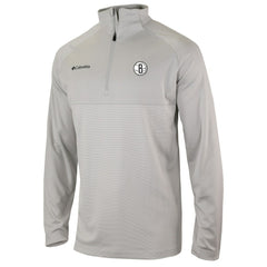 Heather Gray Brooklyn Nets Omni-Wick Rockin' It Quarter-Zip Pullover Top | NBA