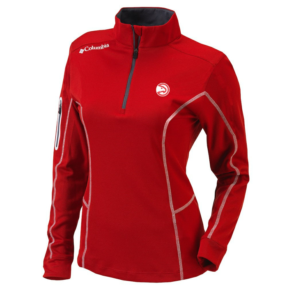 Red Atlanta Hawks Women's Omni-Wick Shotgun Quarter-Zip Pullover Top | NBA