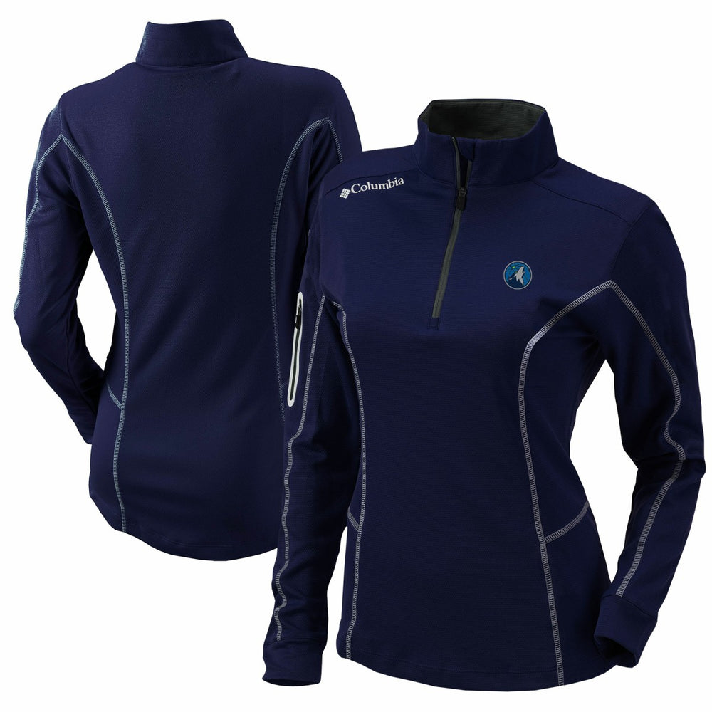 Navy Minnesota Timberwolves Women's Omni-Wick Shotgun Quarter-Zip Pullover Top | NBA
