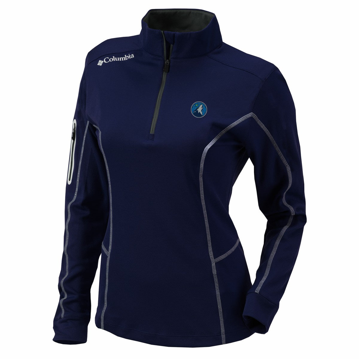 Navy Minnesota Timberwolves Women's Omni-Wick Shotgun Quarter-Zip Pullover Top | NBA