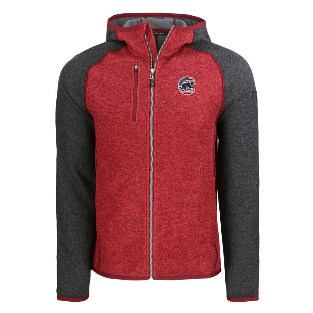 Chicago Cubs Cutter & Buck Stars & Stripes Mainsail Sweater-Knit Full-Zip Hoodie - MLB Hoodies