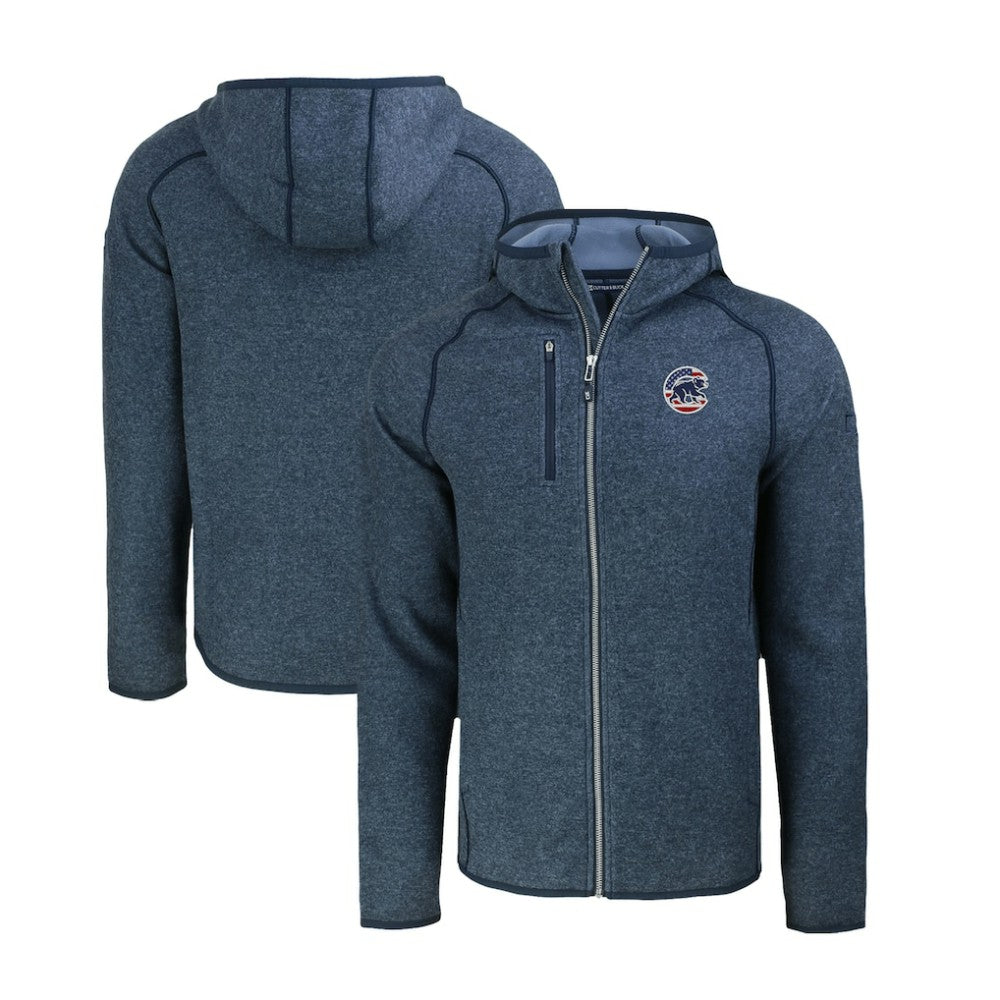 Chicago Cubs Cutter & Buck Stars & Stripes Mainsail Sweater-Knit Full-Zip Hoodie - MLB Hoodies