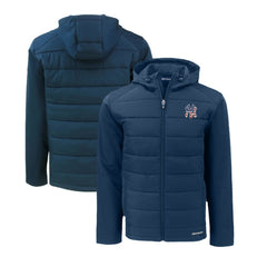 New York Yankees Cutter & Buck Stars & Stripes Evoke Hybrid Eco Softshell Recycled Full-Zip Hoodie Jacket - MLB Jackets