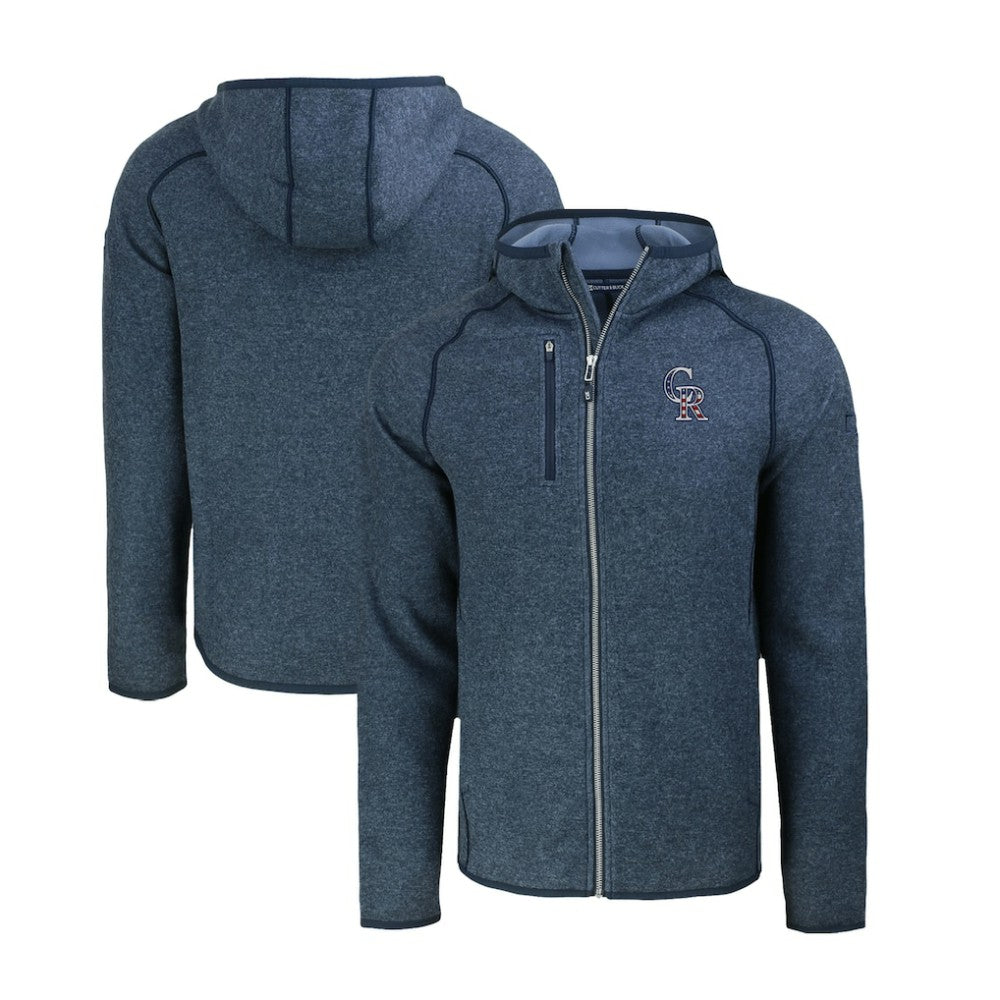 Colorado Rockies Cutter & Buck Stars & Stripes Mainsail Sweater-Knit Full-Zip Hoodie - MLB Hoodies