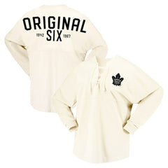 Toronto Maple Leafs Fanatics Women's Original Six Lace-Up Spirit Jersey Long Sleeve T-Shirt -  NHL T-shirts