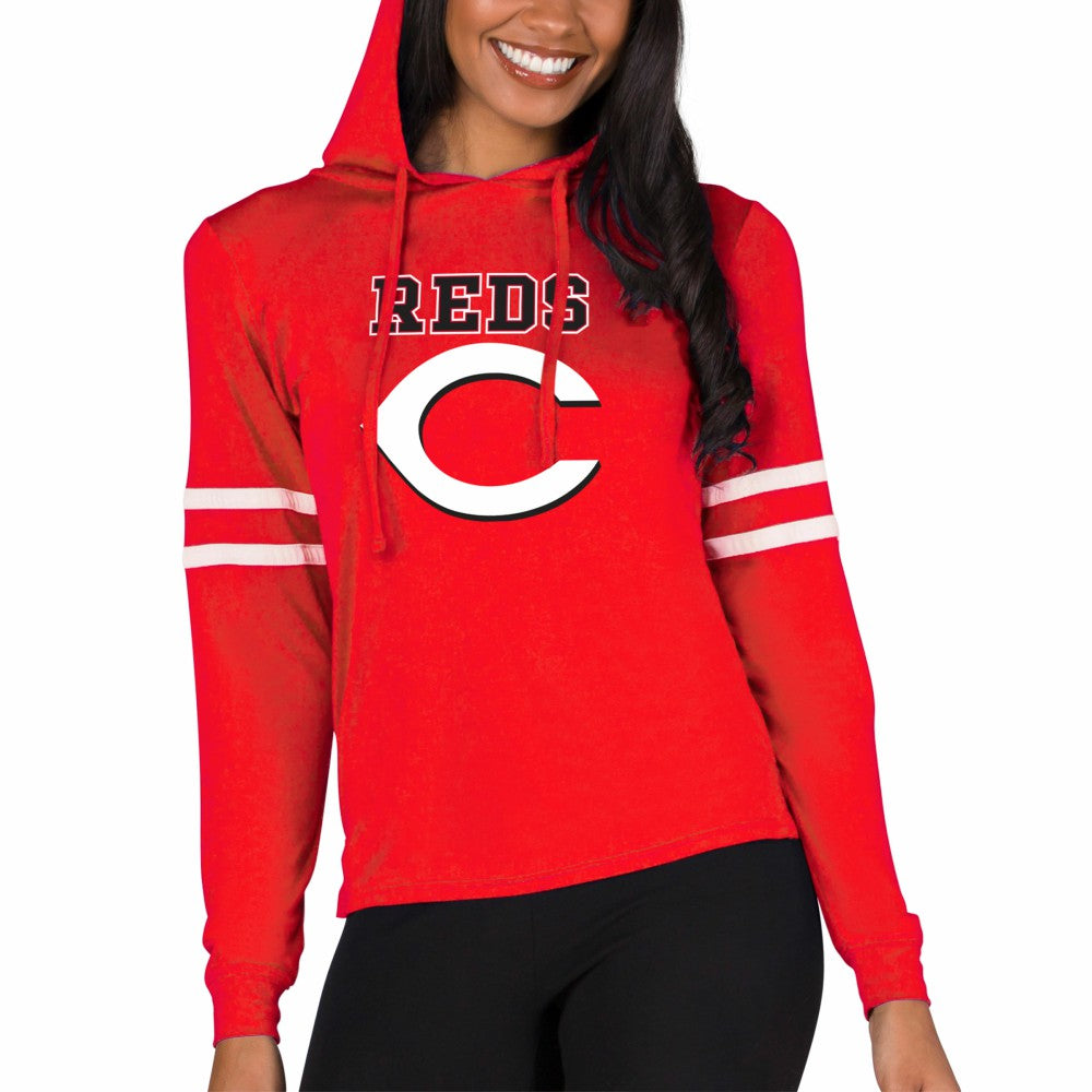 Cincinnati Reds Concepts Sport Women's Marathon Lightweight Lounge Pullover Hoodie - MLB Hoodies