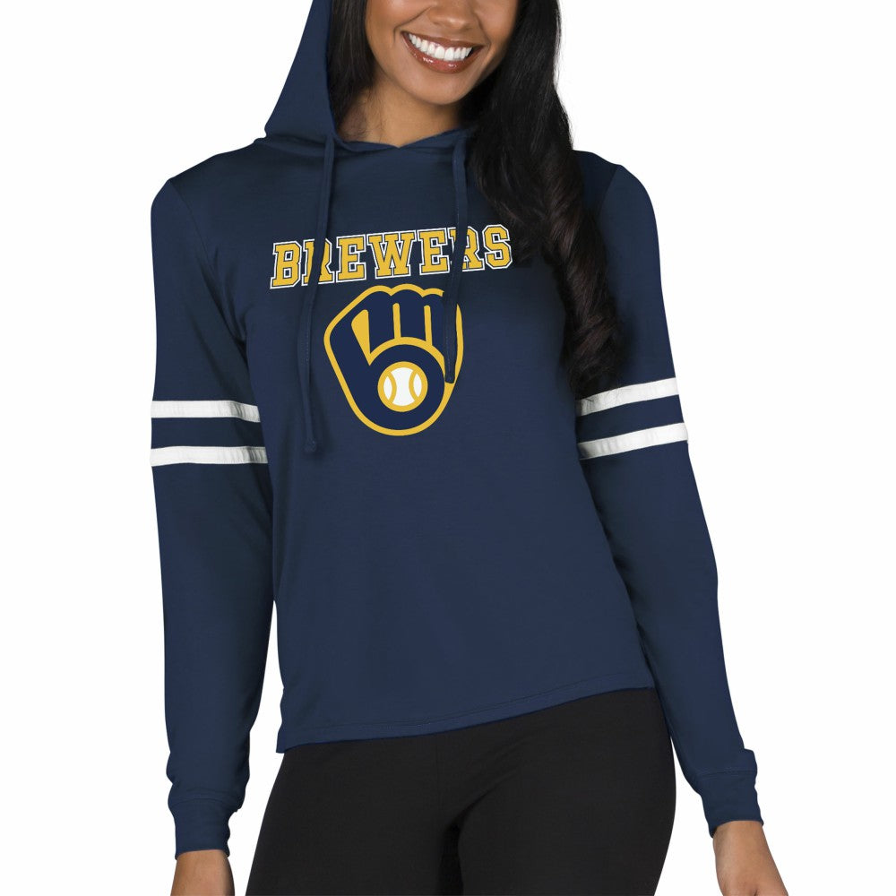 Milwaukee Brewers Concepts Sport Women's Marathon Lightweight Lounge Pullover Hoodie - MLB Hoodies