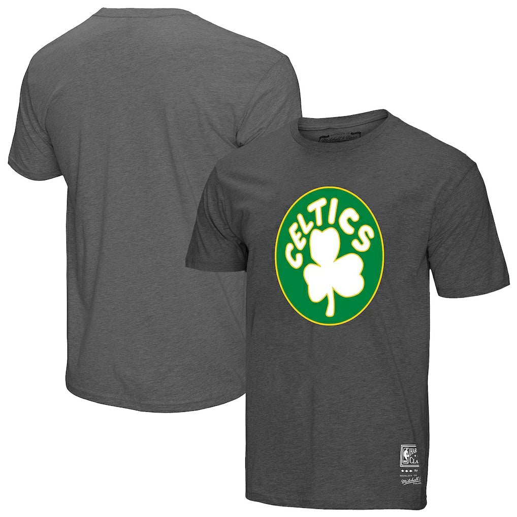 Heather Gray Boston Celtics Unisex Hardwood Classics MVP Throwback Logo T-Shirt | NBA